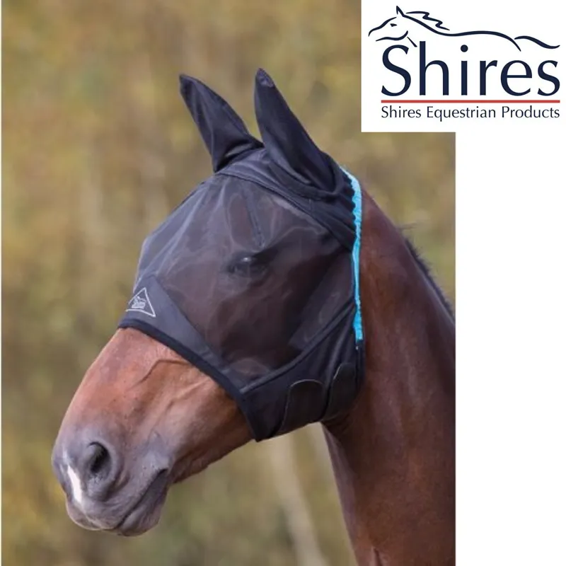 Shires Fly Mask with Ears - Black 